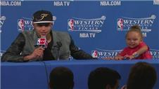 Steph Curry's daughter steals show in Conference win