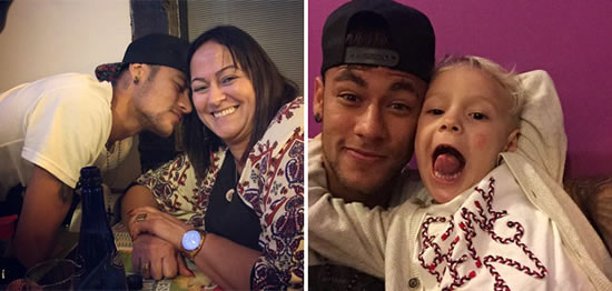 Neymar relaxes en famille