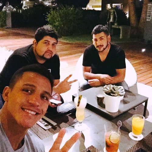 Alexis Sanchez enjoys dinner with his brother ahead of Arsenal return