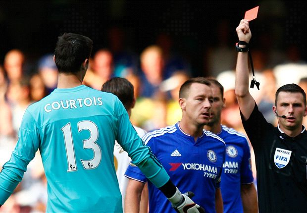 Chelsea 2-2 Swansea City: Champions hold on for a point after Courtois red card