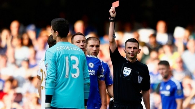 Courtois red card upheld by FA