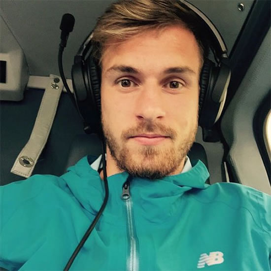 Arsenal star Aaron Ramsey snaps helicopter selfie ahead of Liverpool clash