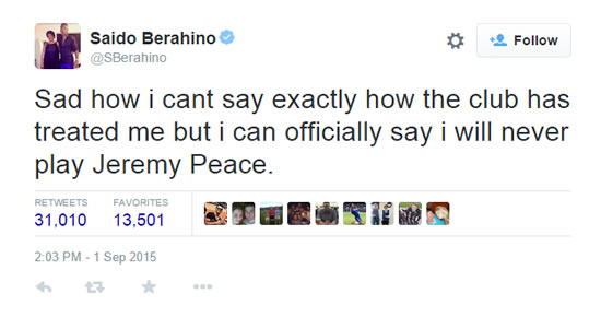 Fans mock West Brom striker Saido Berahino after Twitter tantrum