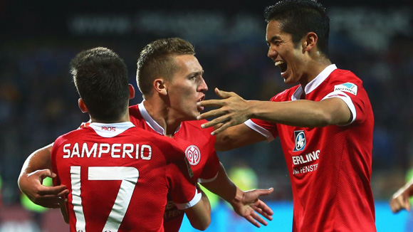 Darmstadt 2 - 3 Mainz : Mainz hang on for victory as Darmstadt miss late penalty