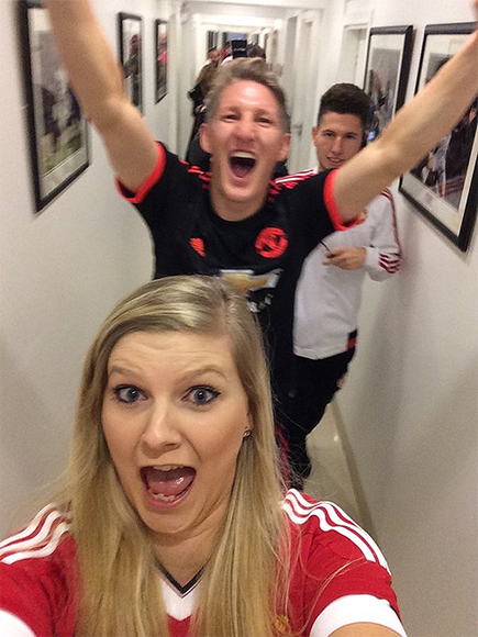Bastian Schweinsteiger snaps funny selfie with Man Utd fan