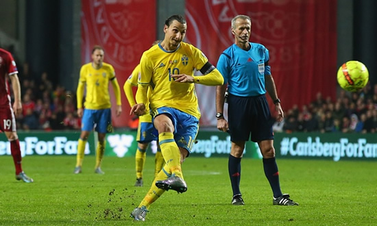 Denmark 2 - 2 Sweden: Zlatan Ibrahimovic double sends Sweden through to Euro 2016