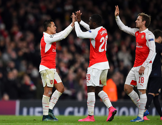 Arsenal 3 - 0 Dinamo Zagreb: Mesut Ozil and Alexis Sanchez keep Arsenal in with a Champions League chance