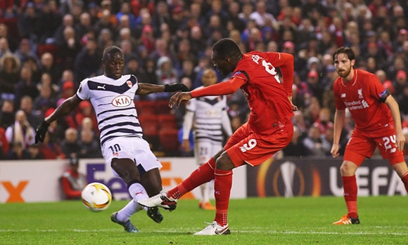 Liverpool 2 - 1 Bordeaux: Christian Benteke on form as Liverpool seal Europa League progress