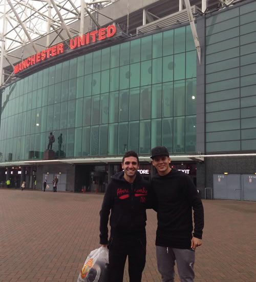 Man Utd’s Marcos Rojo shows his friend around Old Trafford