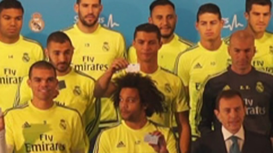 Cristiano Ronaldo mucks around with Marcelo's hair
