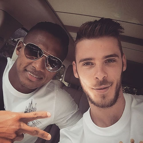 Man Utd duo all smiles after training at Carrington
