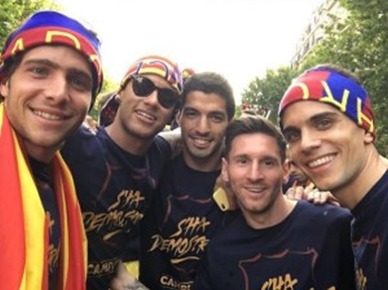 Barcelona hold Open-Top Bus Victory Parade around the city after winning La Liga