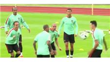 Ronaldo gets lively in Portugal training