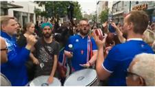 Iceland fans party on the street's of Reykjavik
