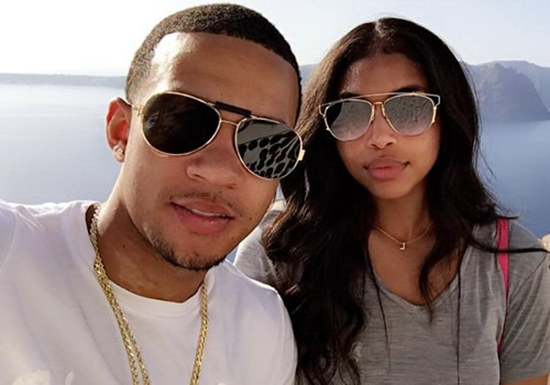 Memphis Depay relaxes with his girlfriend amid Man Utd transfer talk