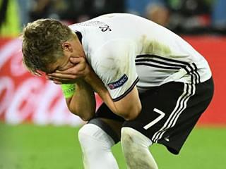  BASTI INJURY BLOW Bastian Schweinsteiger all-but ruled out of Germany’s Euro 2016 semi-final clash against France with knee ligament damage 