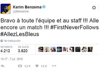  Benzema congratulates French squad and staff on reaching final 