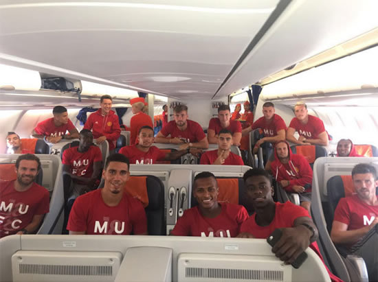 Inside the Man United plane: A sneak peak of what players are doing on way to China