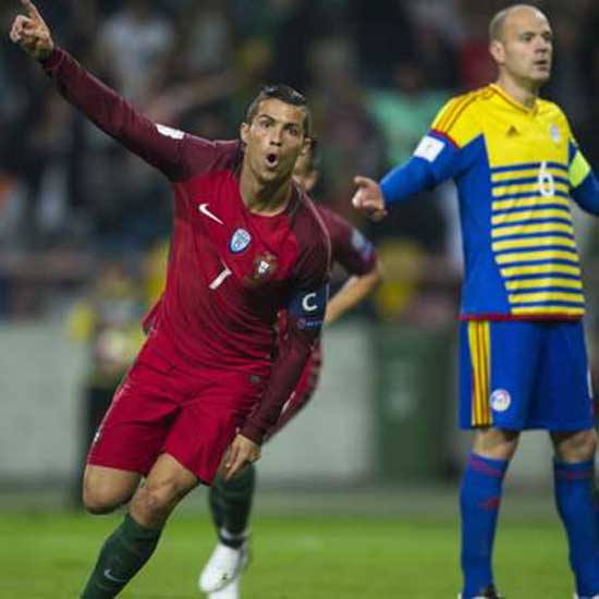 Portugal 6-0 Andorra: Ronaldo hits four on international return