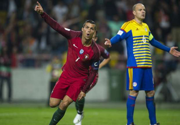 Portugal 6 - 0 Andorra: Cristiano Ronaldo helps himself to four goals as Portugal crush nine-man Andorra