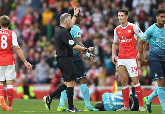 Arsenal won't appeal against Xhaka dismissal