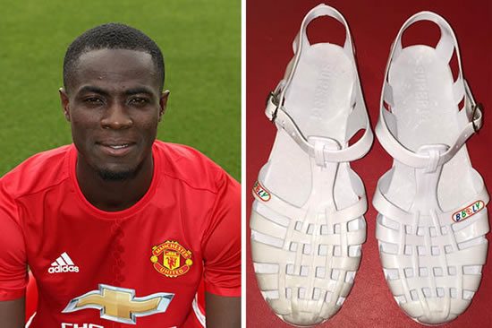 Man United star Eric Bailly gets kicking from teammates over £5 white rubber sandals
