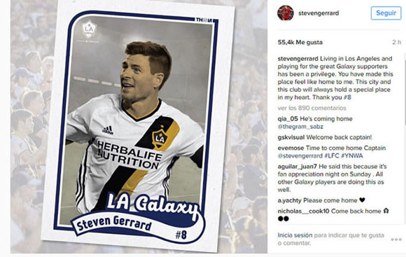Steven Gerrard announces LA Galaxy exit