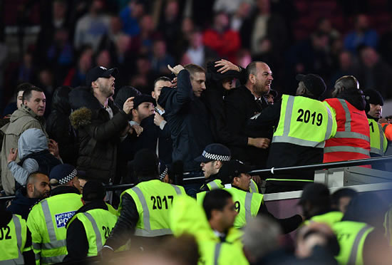 Seven arrests after violent clashes between West Ham and Chelsea fans