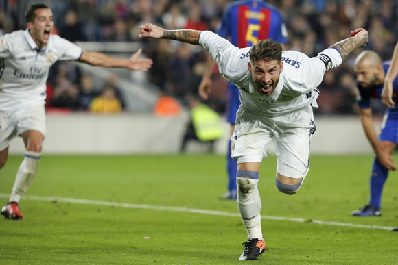Barcelona 1 - 1 Real Madrid: Ramos stuns Barca at the death to snatch point for Real