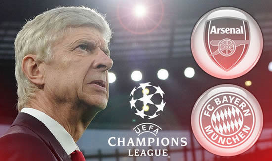 Wenger looking to the heavens as Arsenal draw Bayern Munich in Champions League