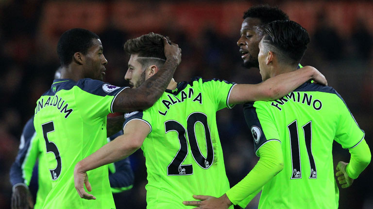 Middlesbrough 0-3 Liverpool: Lallana at the double as Reds move second