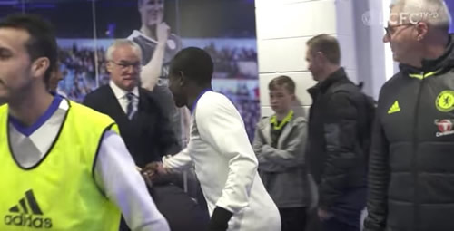 Claudio Ranieri’s special welcome for Chelsea’s N’Golo Kante on his Leicester return (Video)
