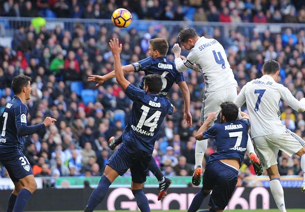 Real Madrid 2-1 Malaga: Zidane's men bounce back through Ramos' double