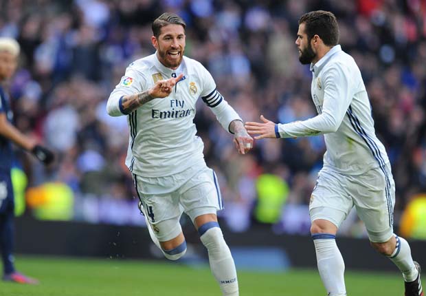 Real Madrid 2-1 Malaga: Zidane's men bounce back through Ramos' double
