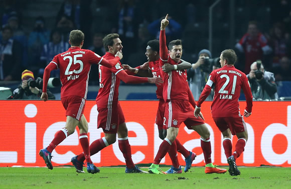 Hertha BSC Berlin 1 - 1 Bayern Munich: Lewandowski late show rescues point for Bayern Munich at Hertha Berlin