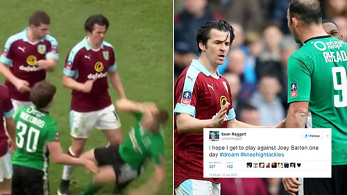 WATCH: Joey Barton escapes red card after SLAPPING non-league player