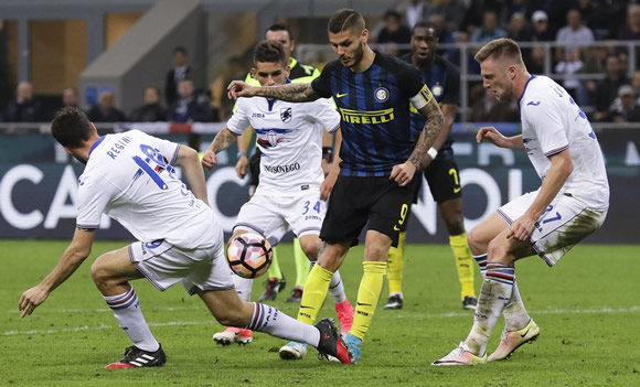 Inter Milan 1 - 2 Sampdoria: Quagliarella scores late spot-kick as Sampdoria spring surprise San Siro success