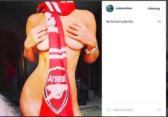 Myleene Klass Wears Nothing But Arsenal Scarf Before Deleting Picture