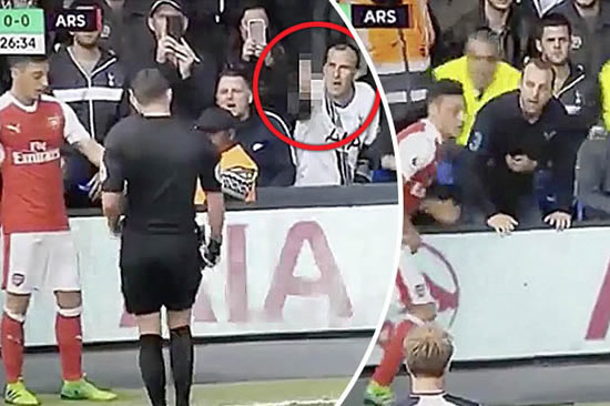 Spurs fans absolutely lose the plot over Mesut Ozil taking a corner during Arsenal game