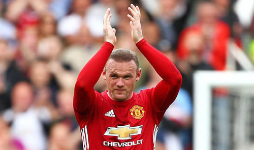 Wayne Rooney appears to bid farewell to Man Utd fans in Michael Carrick's testimonial
