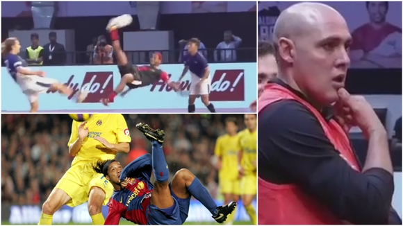 Ronaldinho repeats his jaw-dropping Villarreal overhead kick