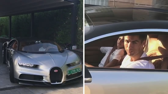Cristiano Ronaldo shows off his brand new Bugatti Chiron