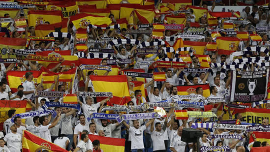 Spanish flags on show at the Bernabeu