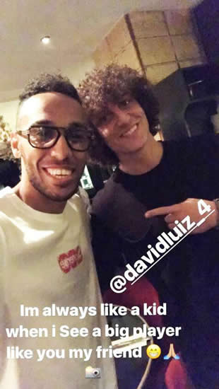 Chelsea star David Luiz hangs out with Pierre-Emerick Aubameyang in Paris restaurant with striker's future in major doubt