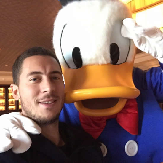Eden Hazard posts picture of his trip to Disneyland Paris while Chelsea teammates in training
