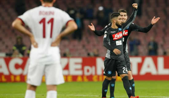 Napoli 2 - 1 AC Milan: Napoli go four points clear of Juventus at Serie A summit