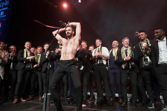 Outrage after footie star shoves privates into Norwegian FA Cup after stripping down during celebrations