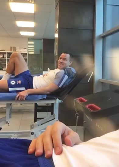 John Terry back in Chelsea kit as legend gets treatment at Cobham with David Luiz