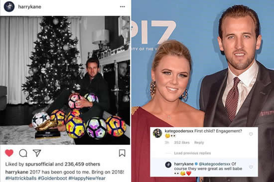 Harry Kane's fiancee unhappy with Tottenham star for neglecting her in New Year picture
