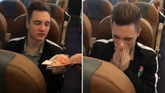 Russian footballer criticised for blowing his nose with a note worth 70 euros